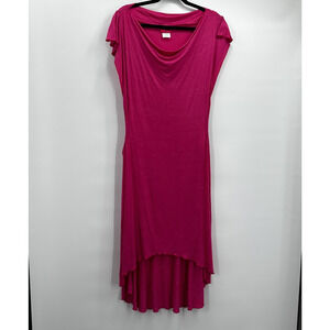 Betsey Johnson Swim Cover Up Womens Medium Large Pink Drape Maxi Dress Ruched